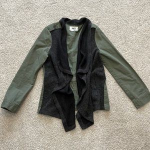 Barely worn adorable army green jacket with unique details